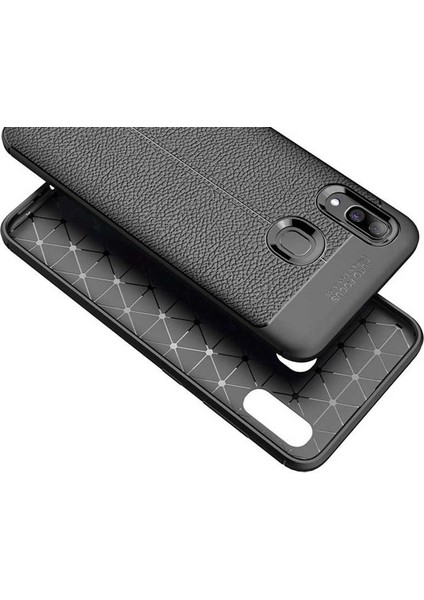 Samsung Galaxy A30 Deri Görünümlü Lux Niss Silikon Kılıf