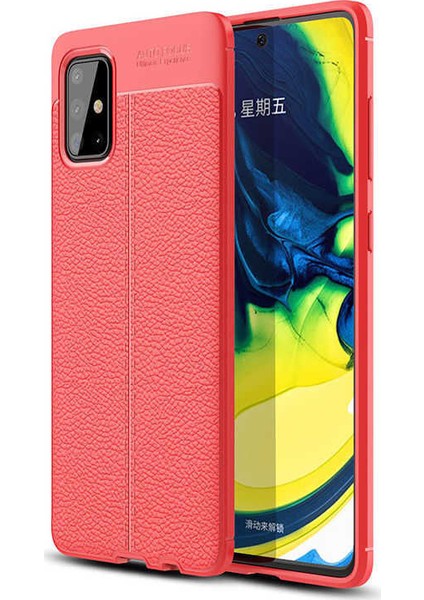 Samsung Galaxy A71 Deri Görünümlü Lux Niss Silikon Kılıf