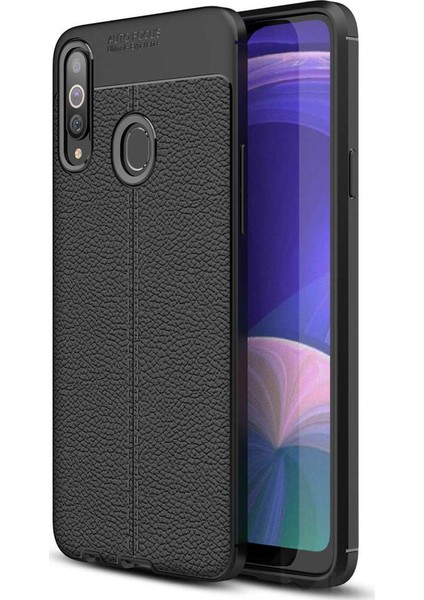 Samsung Galaxy A20S Deri Görünümlü Lux Niss Silikon Kılıf