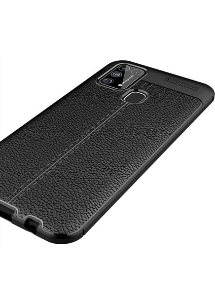 Samsung Galaxy M21 Deri Görünümlü Lux Niss Silikon Kılıf
