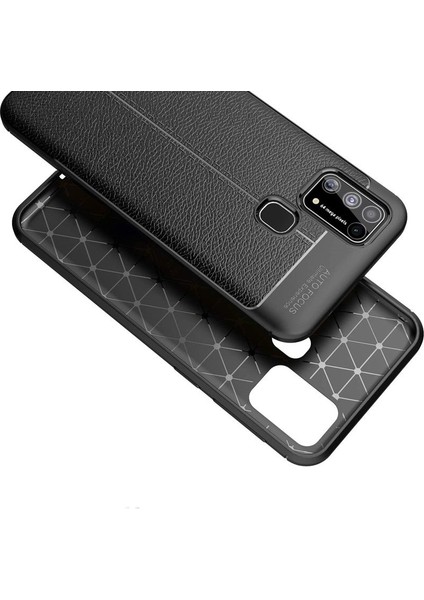 Samsung Galaxy M21 Deri Görünümlü Lux Niss Silikon Kılıf