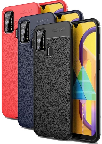 Samsung Galaxy M21 Deri Görünümlü Lux Niss Silikon Kılıf