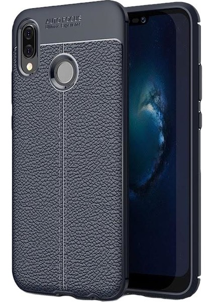 Huawei P20 Lite Deri Görünümlü Lux Niss Silikon Kılıf