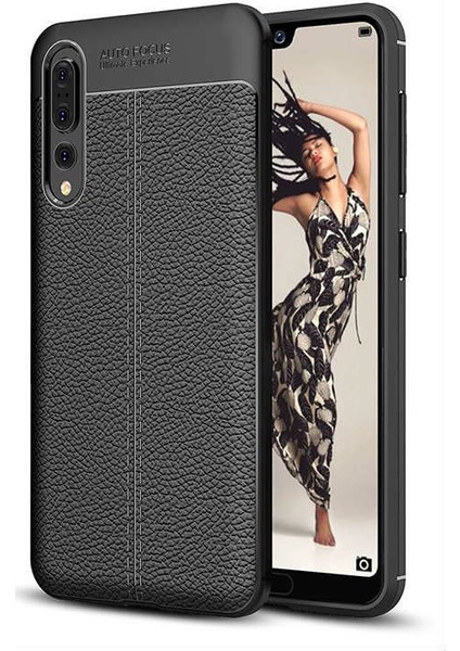 Huawei P20 Pro Deri Görünümlü Lux Niss Silikon Kılıf