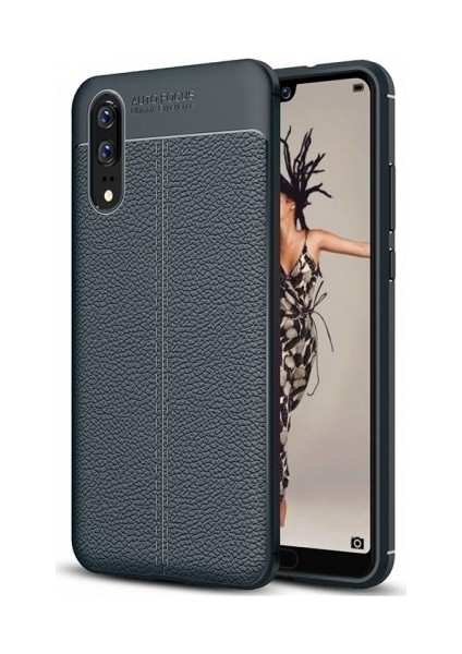 Huawei P20 Deri Görünümlü Lux Niss Silikon Kılıf