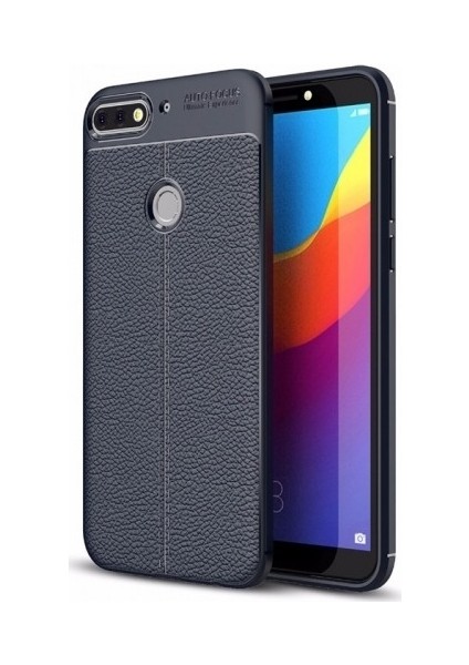 Huawei Y6 2018 Deri Görünümlü Lux Niss Silikon Kılıf