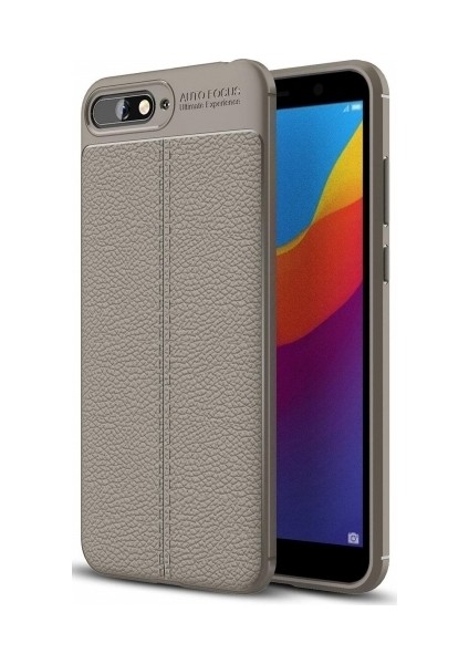 Huawei Y6 2018 Deri Görünümlü Lux Niss Silikon Kılıf