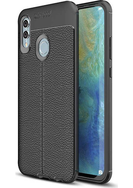 Huawei P Smart 2019 Deri Görünümlü Lux Niss Silikon Kılıf