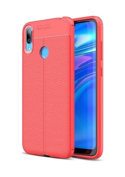 Huawei Y7 Prime 2019 Deri Görünümlü Lux Niss Silikon Kılıf