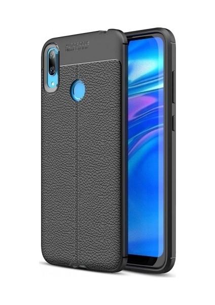 Huawei Y7 Prime 2019 Deri Görünümlü Lux Niss Silikon Kılıf