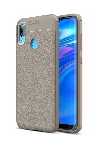 Huawei Y7 Prime 2019 Deri Görünümlü Lux Niss Silikon Kılıf