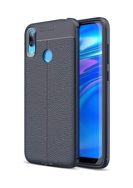 Huawei Y7 Prime 2019 Deri Görünümlü Lux Niss Silikon Kılıf