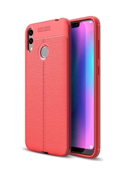 Huawei Honor 8c Deri Görünümlü Lux Niss Silikon Kılıf