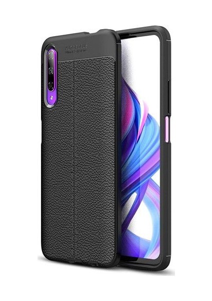 Huawei P Smart Pro Deri Görünümlü Lux Niss Silikon Kılıf