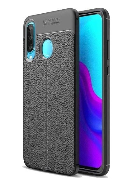 Huawei P40 Lite E Deri Görünümlü Lux Niss Silikon Kılıf