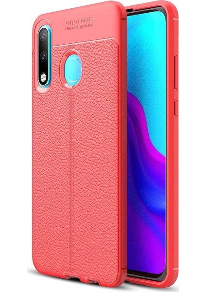 Huawei P40 Lite E Deri Görünümlü Lux Niss Silikon Kılıf