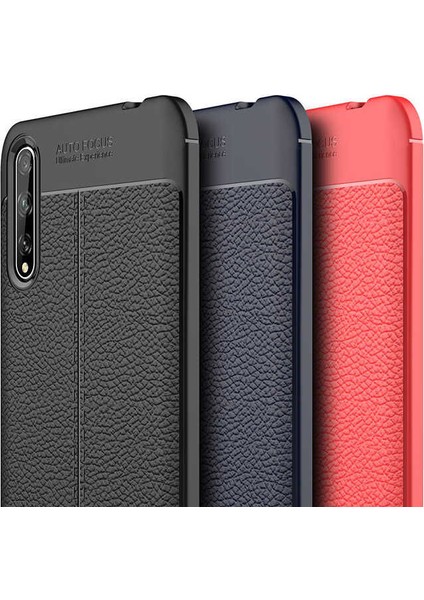 Huawei P Smart S Deri Görünümlü Lux Niss Silikon Kılıf