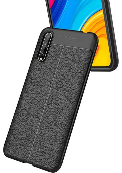 Huawei P Smart S Deri Görünümlü Lux Niss Silikon Kılıf