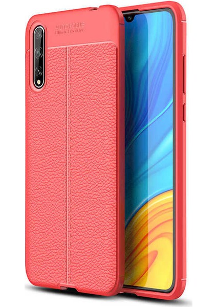 Huawei P Smart S Deri Görünümlü Lux Niss Silikon Kılıf