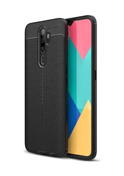 Oppo A9 2020 Deri Görünümlü Lux Niss Silikon Kılıf