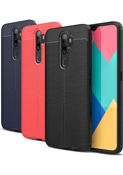 Oppo A9 2020 Deri Görünümlü Lux Niss Silikon Kılıf fırsatları