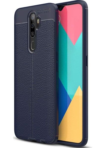 Oppo A9 2020 Deri Görünümlü Lux Niss Silikon Kılıf