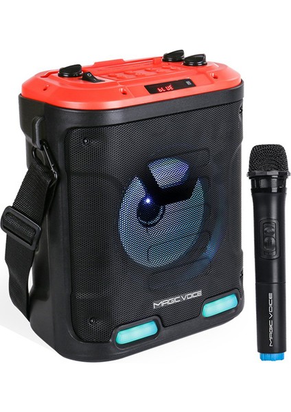 Magıcvoıce MV-6005 Vhf El MİK-USB/SD/BT30 Watt Işıklı Taşınabilir Şarjlı Seyyar Anfi
