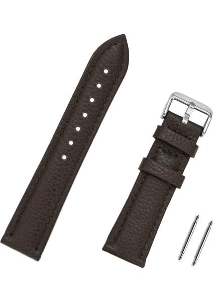 22mm Koyu Kahverengi Floter Deri Saat Kordonu