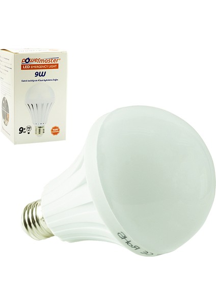 Everton RT-2009A 9 Watt E27 220 V Şarjlı Beyaz LED Ampul 6500 K