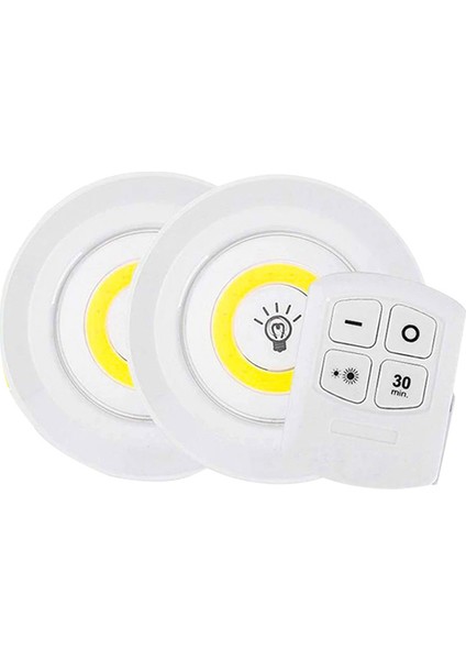 Powermaster Beyaz 150 Lümen Cob LED Yuvarlak Çift Ampül Kumandalı