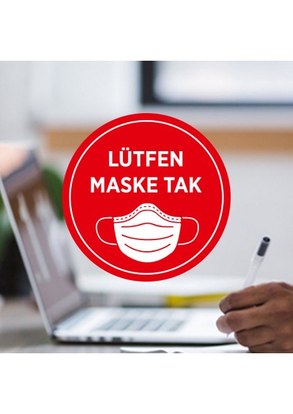 Maske Tak Sticker Afiş Duvar İçin 25 x 25 cm 3'lü SYL16