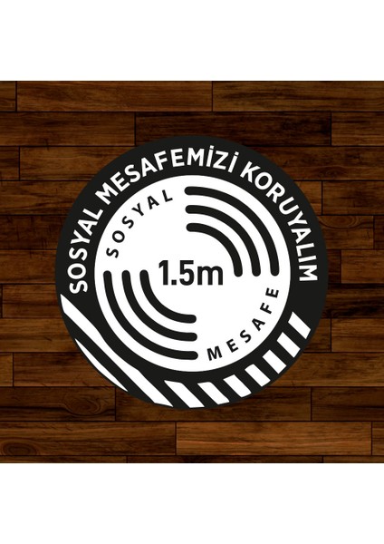 Sosyal Mesafenizi Koruyalım Yazılı Yere Yapıştırılacak Sticker Afiş 25 x 25 cm 3'lü SYL17