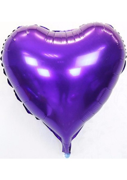 Kalp Balon Folyo Mor 45 cm 18 Inç