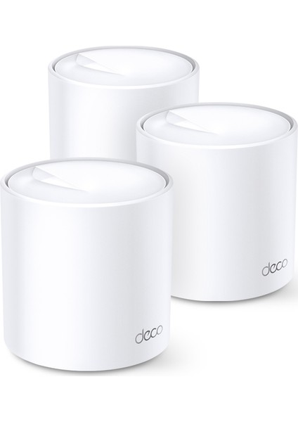 TP-Link Deco X20(3-pack), AX1800 Mbps, 1 GHz CPU, Yapay Zeka Desteği, Gigabit Portları, 150 Cihaza Kadar Bağlantı,  540 m²'ye Kadar Kapsama, Mobil Uygulama ile Kolay Kurulum, Wi-Fi 6 Mesh Sistemi