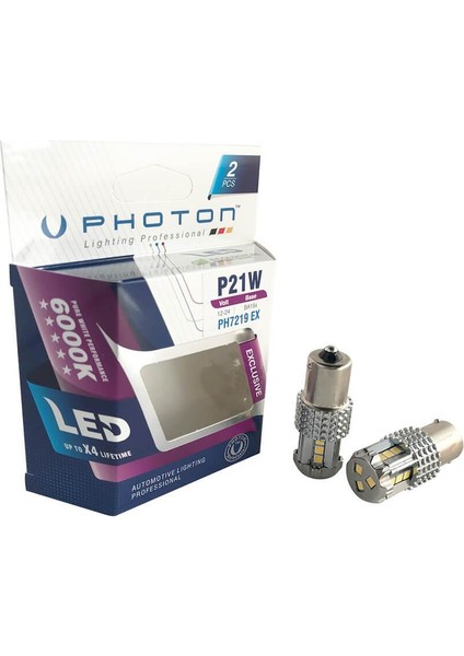 P21W Tek Duy Beyaz LED Can-Bus Exclusive PH7219 Ex