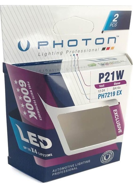 P21W Tek Duy Beyaz LED Can-Bus Exclusive PH7219 Ex