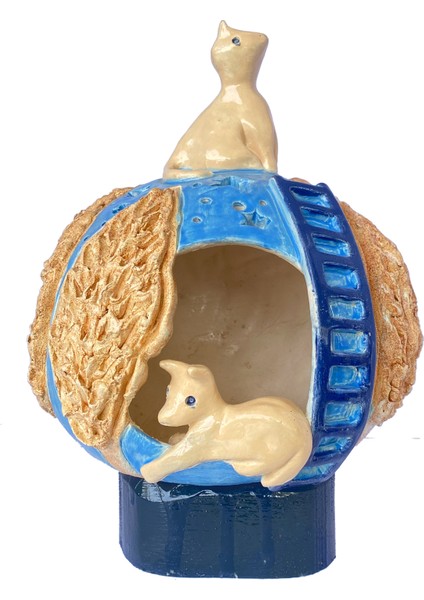 Ev Dekerasyonu Için Seramik Özel Tasarım Ürün (Mavi Keyif)