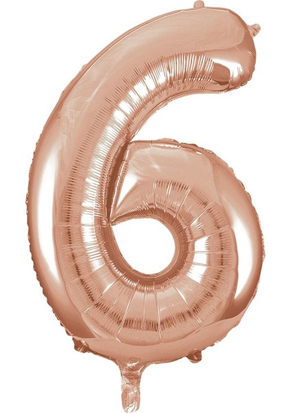 6 Rakam Rose Gold Folyo Balon 40 cm