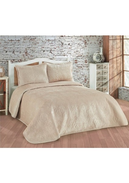 Yatak Örtüsü Seti Çift Kişilik 230x250 Olivia Mocha