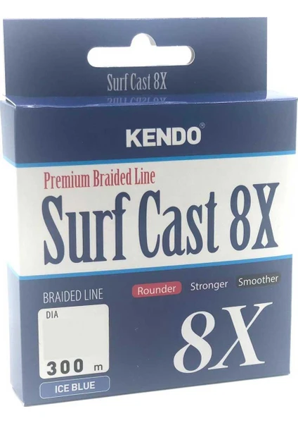 Kendo Surf Cast 8x Fighting ( Ice Blue ) Örgü Ip Olta Misinası 300 mt