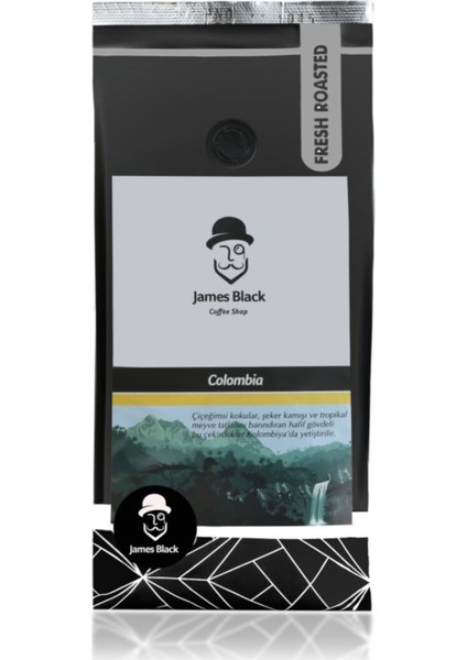 Coffee James Black Colombia 250 gr Çekirdek
