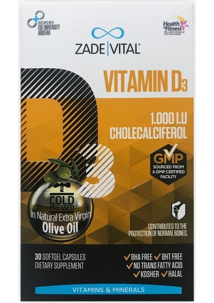 Vitamin D3 Kolekalsiferol 1000 Iu 30 Kapsül