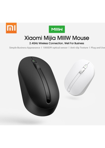 Mijia Miiiw 2.4 Ghz Kablosuz Mouse - Siyah (Yurt Dışından)