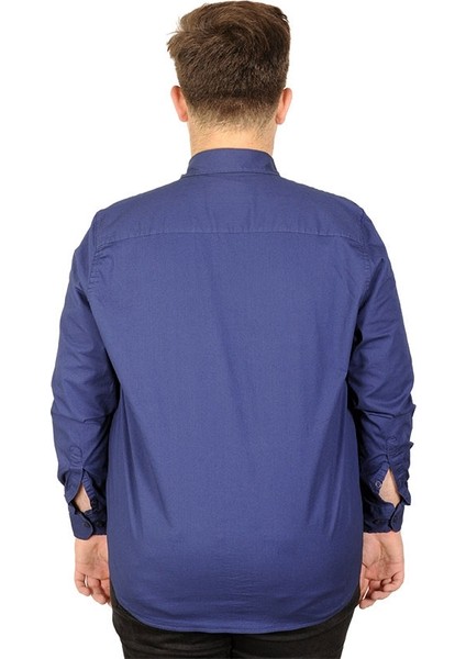 Büyük Beden Erkek Klasik Gömlek Likralı 20351 Lacivert 6XL fiyatları
