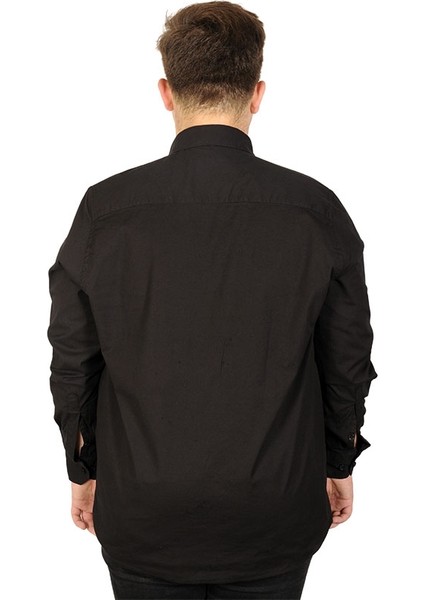 Büyük Beden Erkek Klasik Gömlek Likralı 20351 Siyah 7XL fiyatları