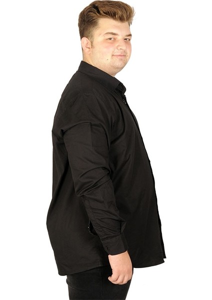 Büyük Beden Erkek Klasik Gömlek Likralı 20351 Siyah 7XL modelleri