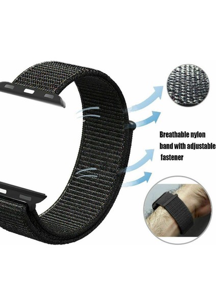 Apple Watch Uyumlu 44MM Kordon Spor Loop Cırtlı 44 mm Kayış Seri 6