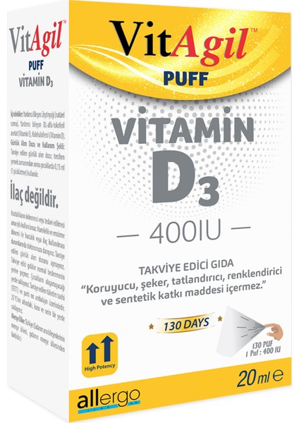 Vitagil Puff 400 Iu Vitamin D3 Sprey