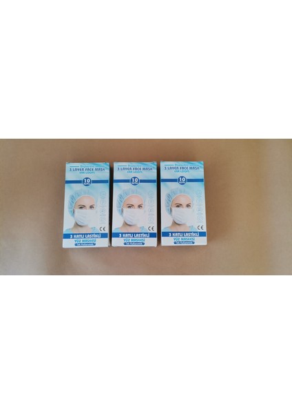 3 Katlı Maske 30'lu 3 Kutu Burun Telli