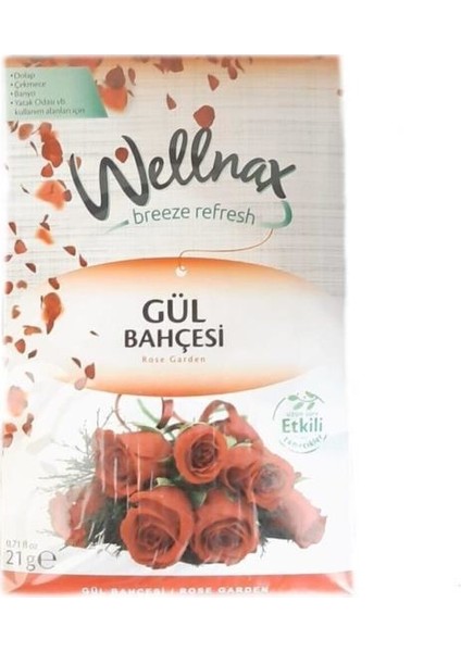 Wellnax Breeze Refresh Dolap ve Çekmece Kokusu Gül Bahçesi Esinti Kesesi X5